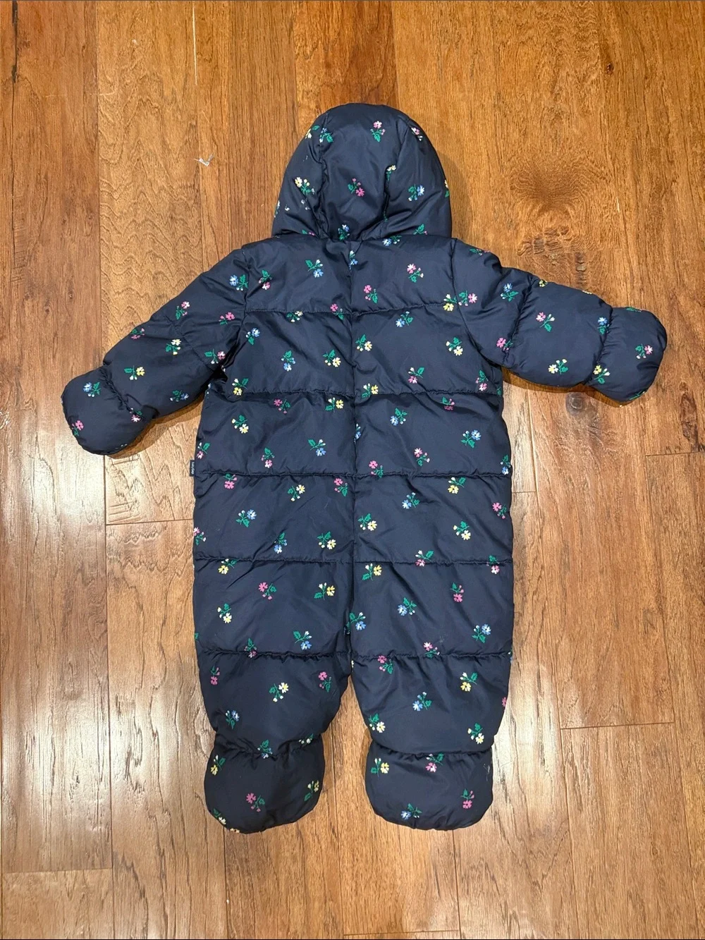 GAP Navy Floral Hooded One-Piece Footie